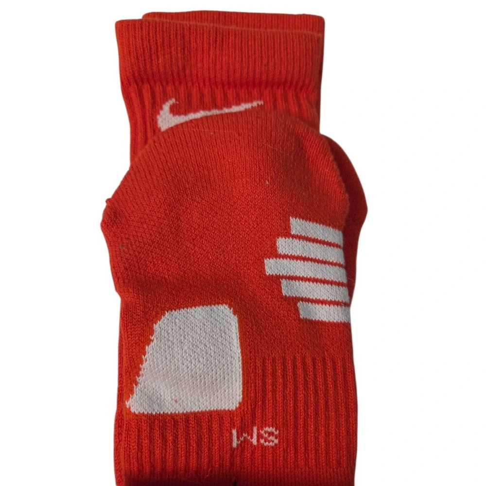 Nike Elite Basketball Crew Socks YOUTH 3Y-5Y Small‎ Orange White Dri-FIT NWT